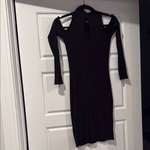 One Clothing Black Long Sleeve Cut-Out Dress